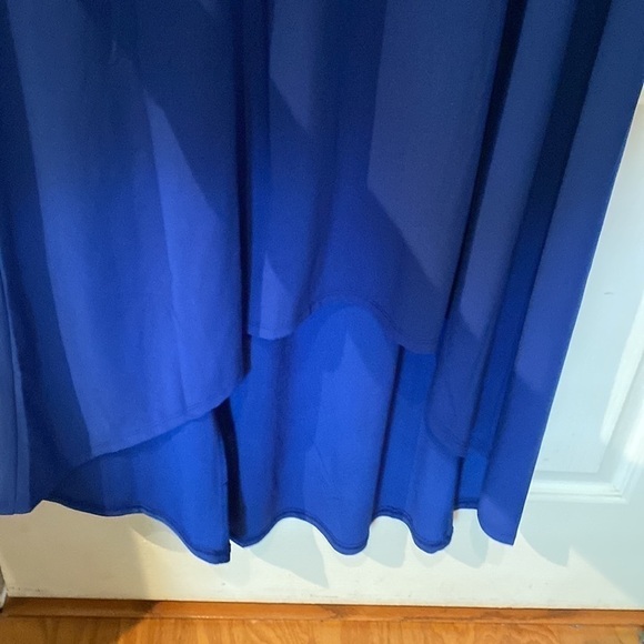 NY collection size S royal blue short sleeve cold shoulder Hi low maxi dress NWT - Picture 4 of 9